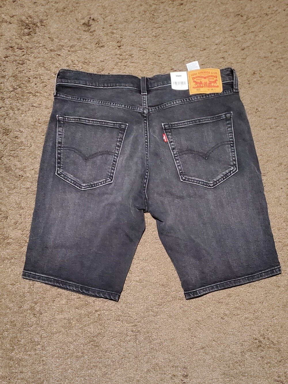 Men's Levis Washed Black Denim Shorts - Picture 2 of 4